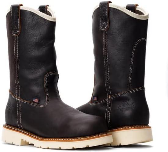 imageThorogood American Heritage 11 Steel Toe Wellington Boots for Men Premium FullGrain Leather SlipResistant Heel Outsole and Comfort InsoleBriar Pitstop