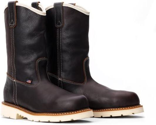 imageThorogood American Heritage 11 Steel Toe Wellington Boots for Men Premium FullGrain Leather SlipResistant Heel Outsole and Comfort InsoleBriar Pitstop