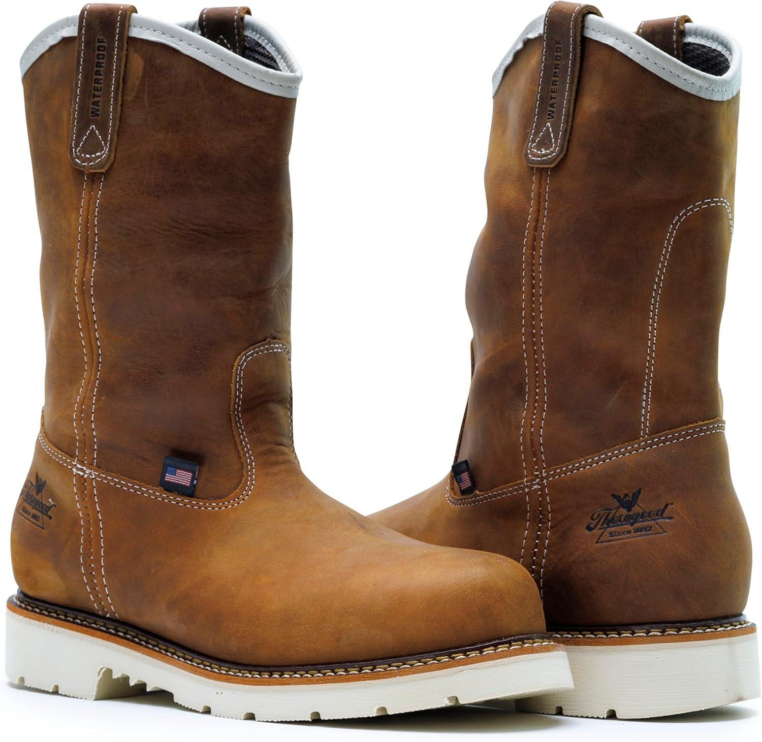 imageThorogood American Heritage 11 Steel Toe Wellington Boots for Men Premium FullGrain Leather SlipResistant Heel Outsole and Comfort InsoleCrazyhorse