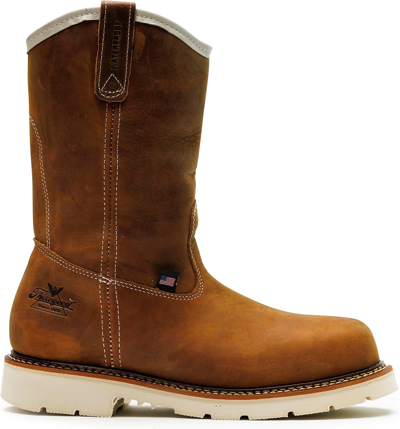 imageThorogood American Heritage 11 Steel Toe Wellington Boots for Men Premium FullGrain Leather SlipResistant Heel Outsole and Comfort InsoleCrazyhorse