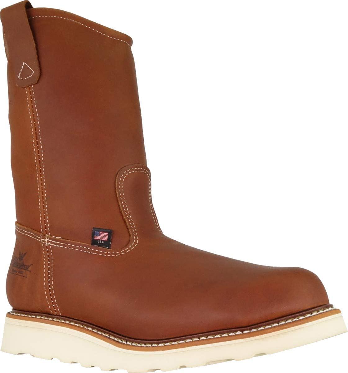 imageThorogood American Heritage 11 Steel Toe Wellington Boots for Men Premium FullGrain Leather with SlipResistant Wedge Outsole and Comfort Insole EH RatedTobacco Oiltanned