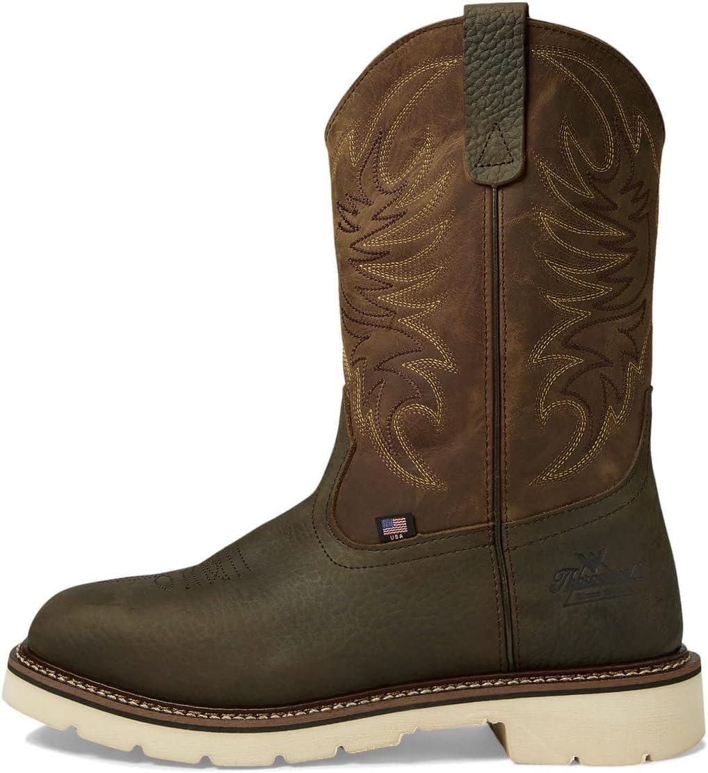 imageThorogood American Heritage 11quot Square Toe Wellington Leather Work Boots for Men with SlipResistant OutsoleNonSafety Toe