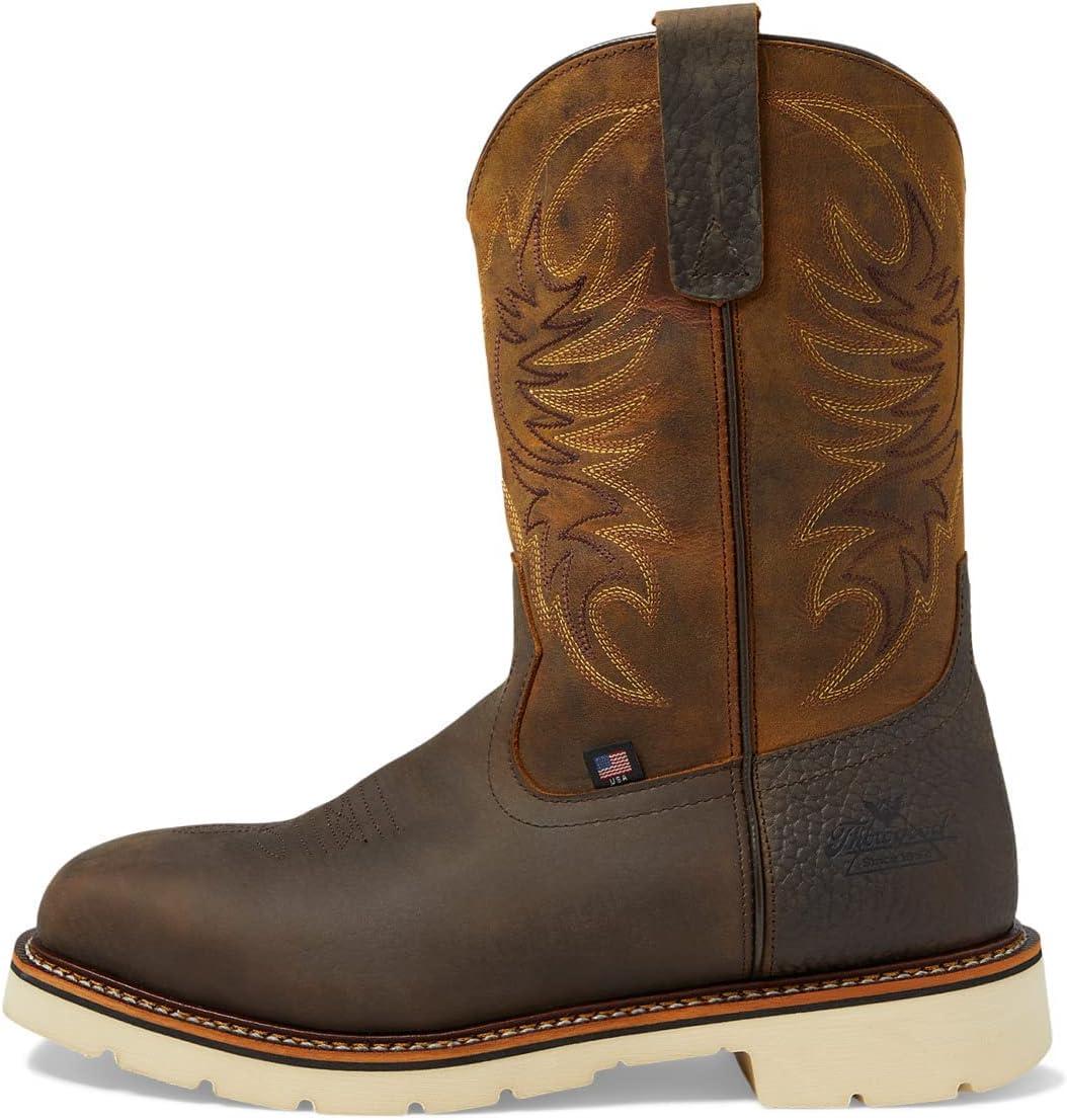 imageThorogood American Heritage 11quot Square Toe Wellington Leather Work Boots for Men with SlipResistant OutsoleSteel Toe