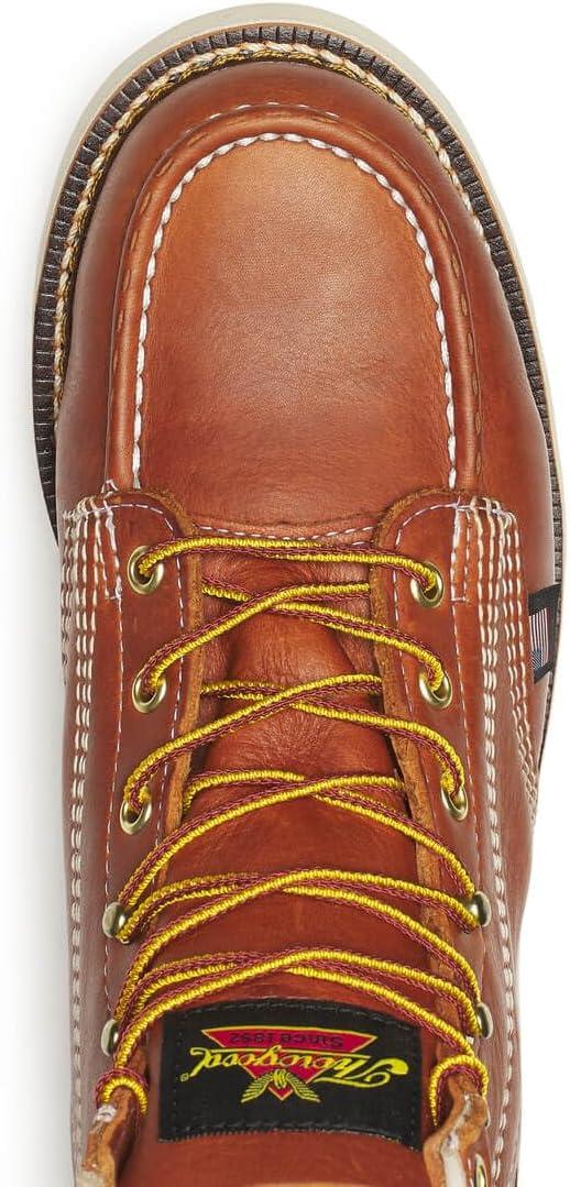 imageThorogood American Heritage 6 Moc Toe Work Boots for Men  Soft Toe Premium FullGrain Leather with SlipResistant Wedge Outsole and Comfort Insole EH RatedTobacco