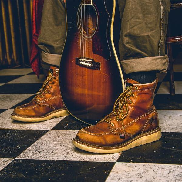 imageThorogood American Heritage 6 Moc Toe Work Boots for Men  Soft Toe Premium FullGrain Leather with SlipResistant Wedge Outsole and Comfort Insole EH RatedTobacco