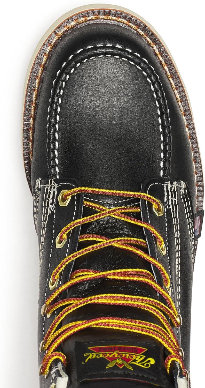 imageThorogood American Heritage 6 Moc Toe Work Boots for Men  Soft Toe Premium FullGrain Leather with SlipResistant Wedge Outsole and Comfort Insole EH RatedBlack