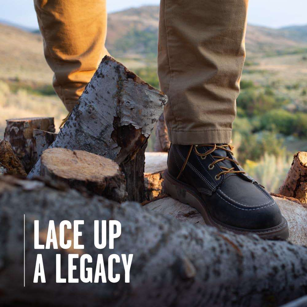 imageThorogood American Heritage 6 Steel Toe Work Boots for Men  FullGrain Leather with Moc Toe SlipResistant Wedge Outsole and Comfort Insole EH RatedBlack