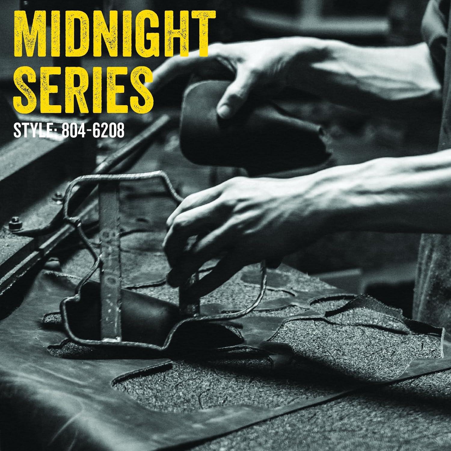 imageThorogood American Heritage 8 Steel Toe Work Boots for Men FullGrain Leather with Moc Toe SlipResistant Wedge Outsole and Comfort Insole EH RatedBlack Midnight Series