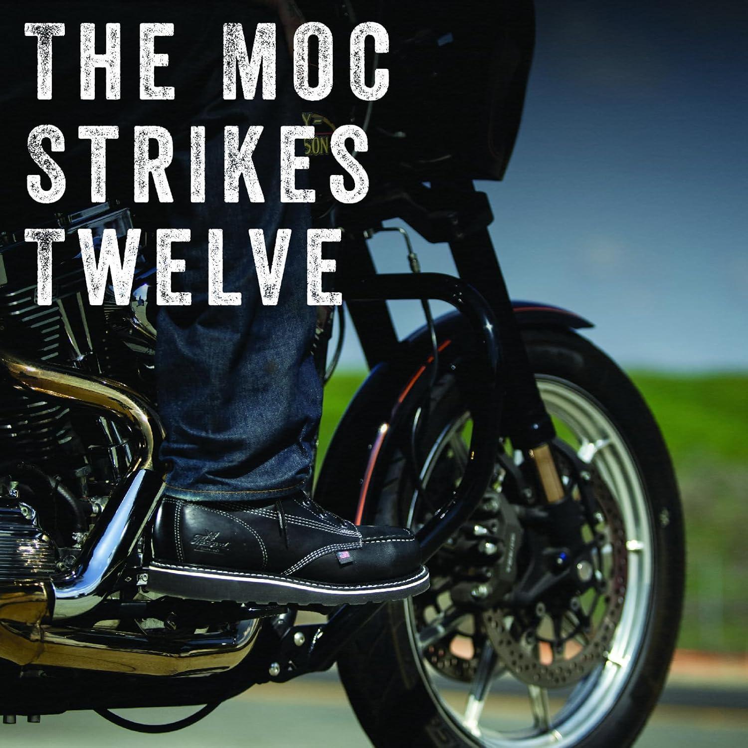 imageThorogood American Heritage 8 Steel Toe Work Boots for Men FullGrain Leather with Moc Toe SlipResistant Wedge Outsole and Comfort Insole EH RatedBlack Midnight Series