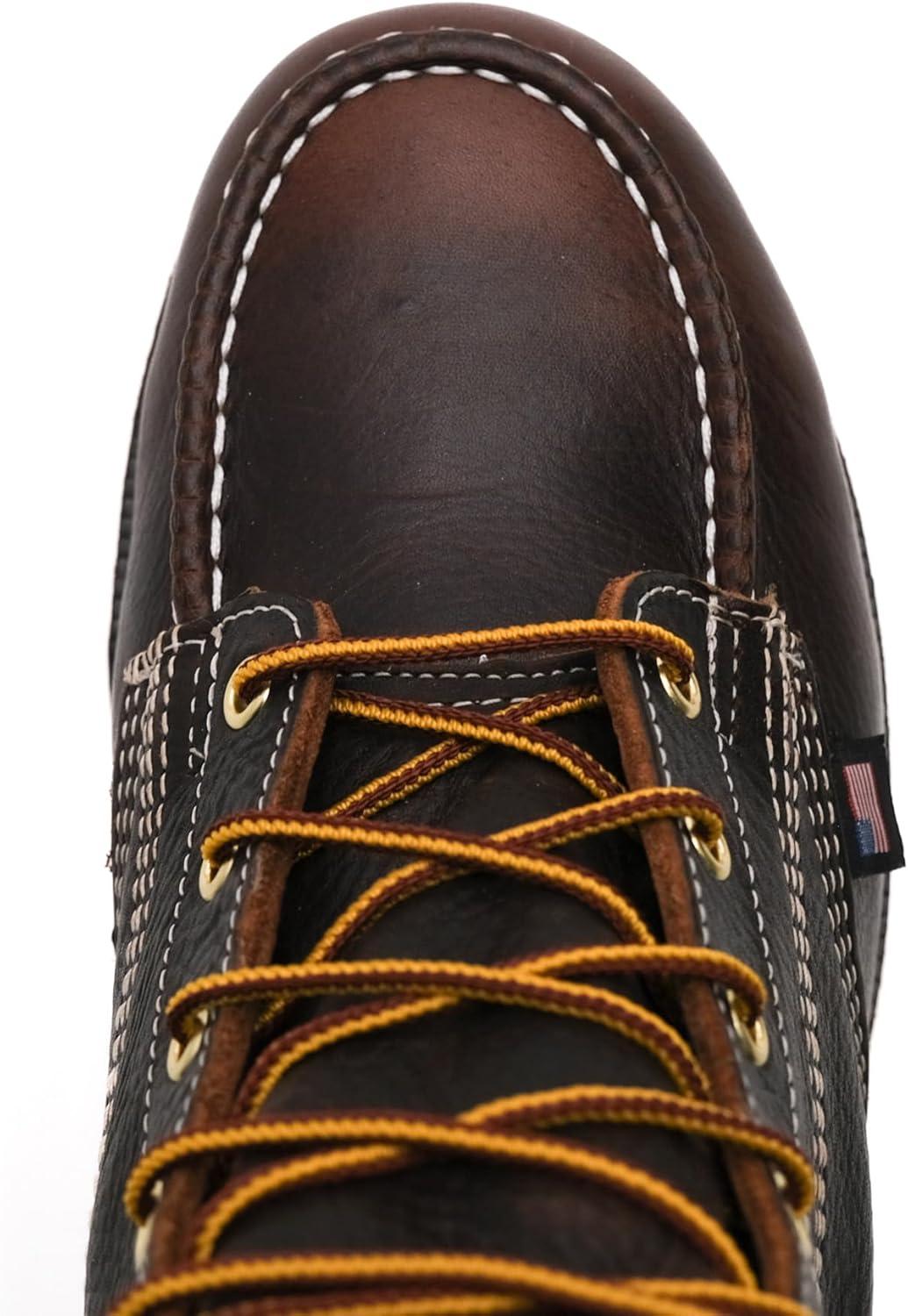 imageThorogood American Heritage 8 Steel Toe Work Boots for Men  FullGrain Leather with Moc Toe SlipResistant Wedge Outsole and Comfort Insole EH RatedBriar Pitstop  Maxwear 90 Creme