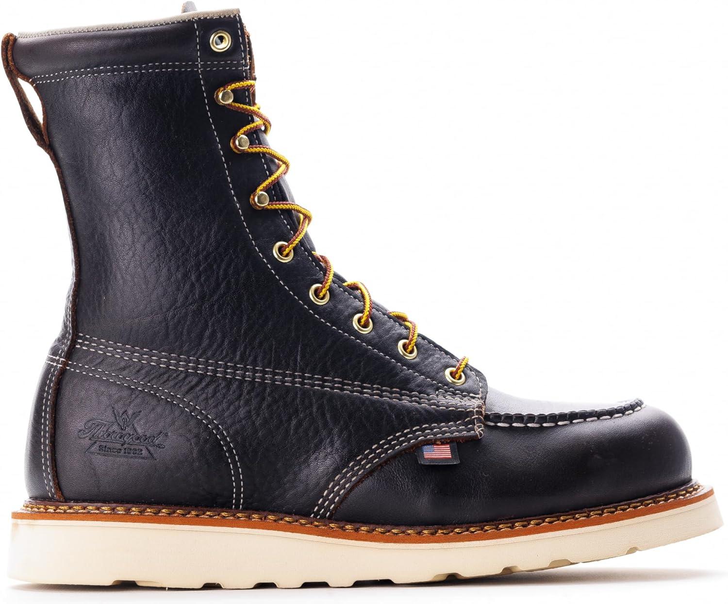 imageThorogood American Heritage 8 Steel Toe Work Boots for Men FullGrain Leather with Moc Toe SlipResistant Wedge Outsole and Comfort Insole EH RatedBriar Pitstop