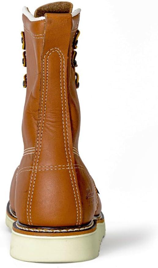 imageThorogood American Heritage 8 Steel Toe Work Boots for Men FullGrain Leather with Round Toe SlipResistant Wedge Outsole and Comfort Insole EH RatedTobacco Oiltanned