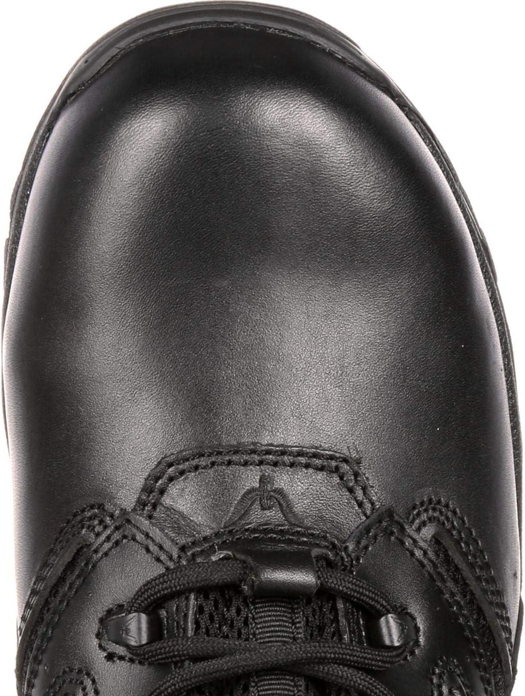 imageThorogood Deuce 6 Waterproof SideZip Black Tactical Boots for Men and Women with Composite Safety Toe FullGrain Leather and SlipResistant Outsole BBP ampamp EH RatedBlack