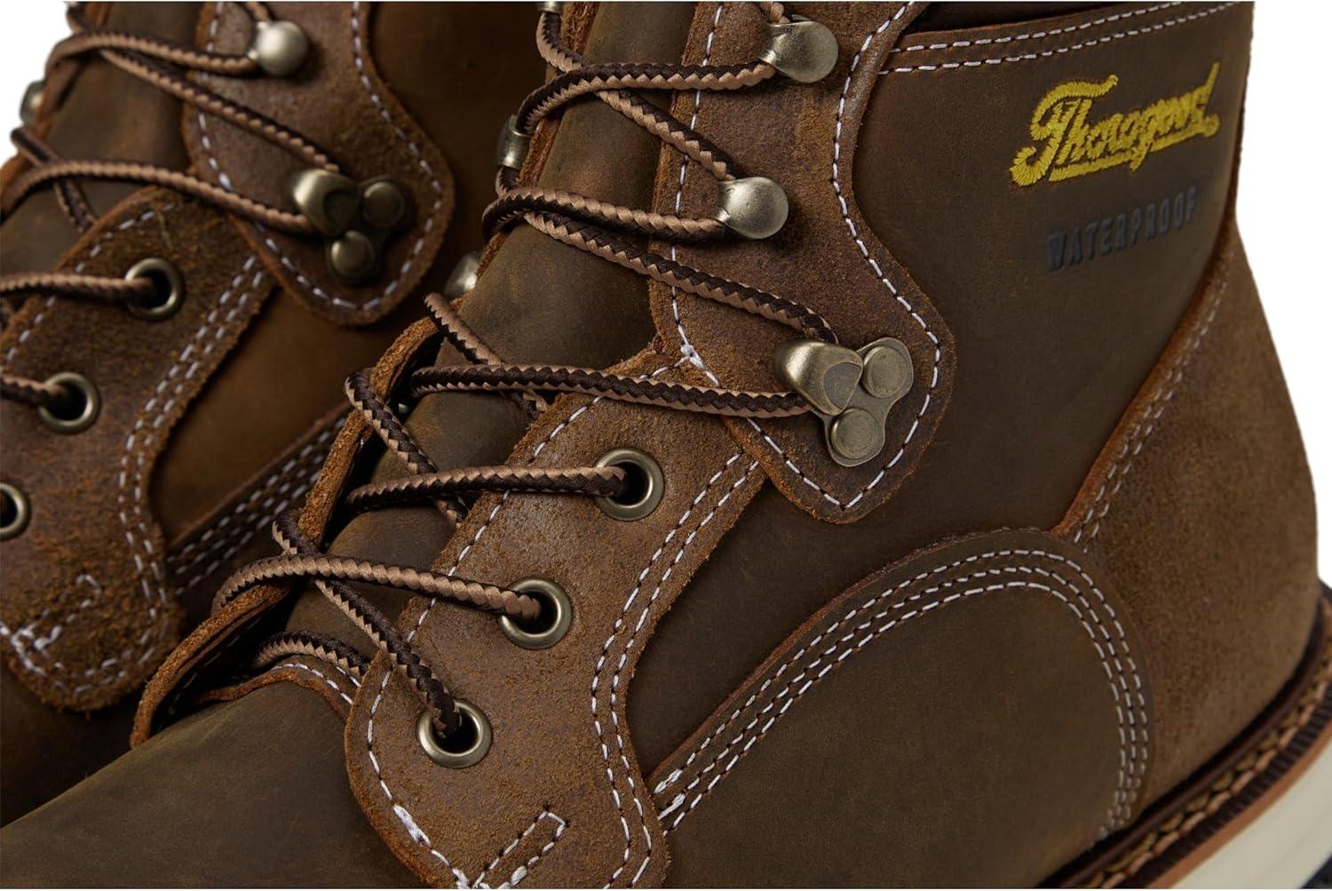 imageThorogood Iron River 6 Leather Waterproof Work Shoes for Men with Composite Toe Oil and SlipResistant OutsoleCrazyhorse