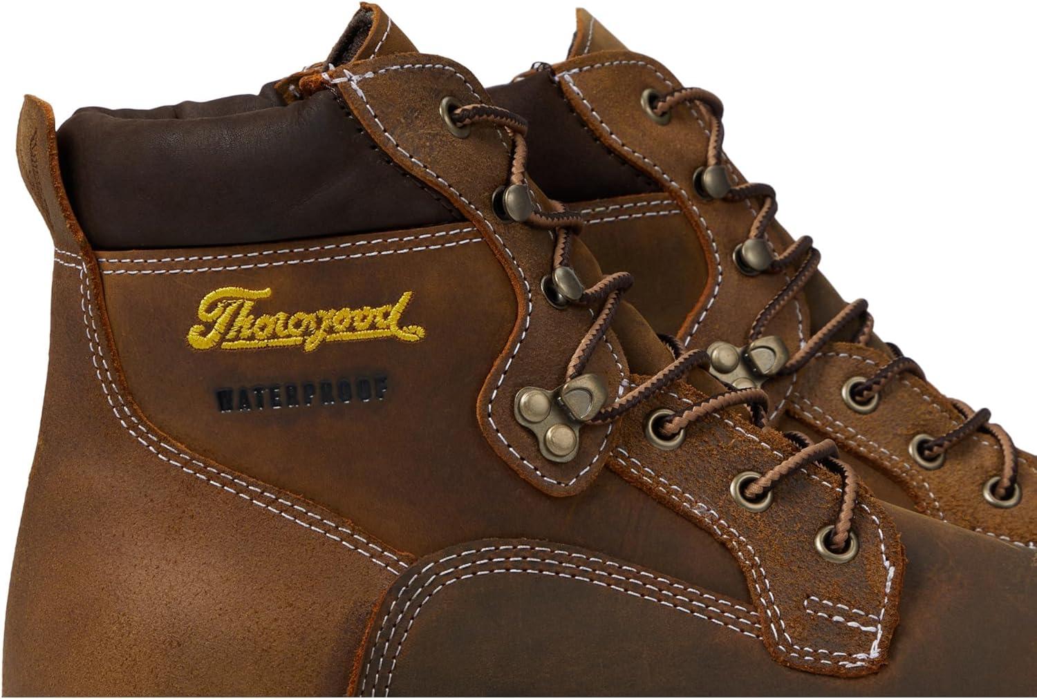 imageThorogood Iron River 6 Leather Waterproof Work Shoes with Composite Safety Toe Oil and SlipResistant OutsoleCrazyhorse