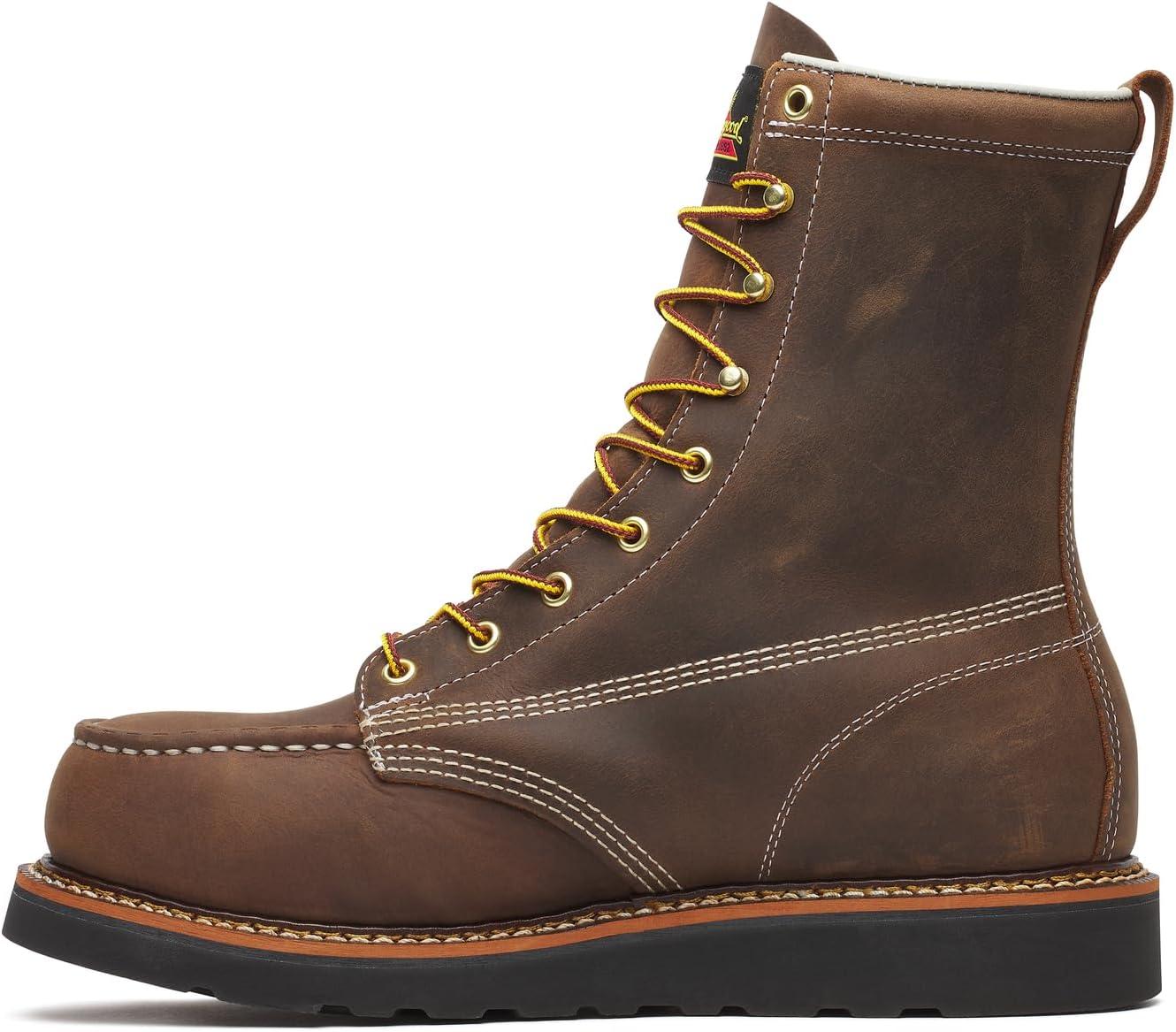 imageThorogood Mens American Heritage 8quot Trail Steel Moc Toe Wedge Work BootTrail Crazy Horse Black Heel