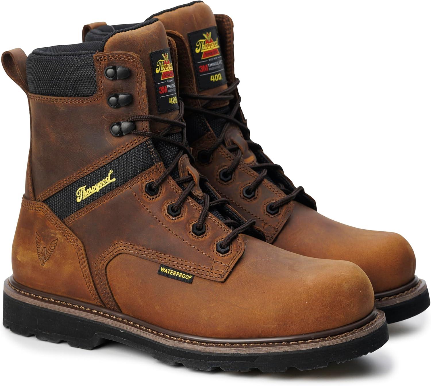 imageThorogood Mens Job Site Series WaterproofInsulated 8 Safety Toe BootCrazyhorse