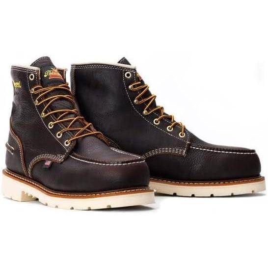 imageThorogood 1957 Series 6 Waterproof Steel Toe Work Boots for Men FullGrain Leather with Moc Toe Comfort Insole and SlipResistant Heel Outsole EH RatedBriar Pitstop
