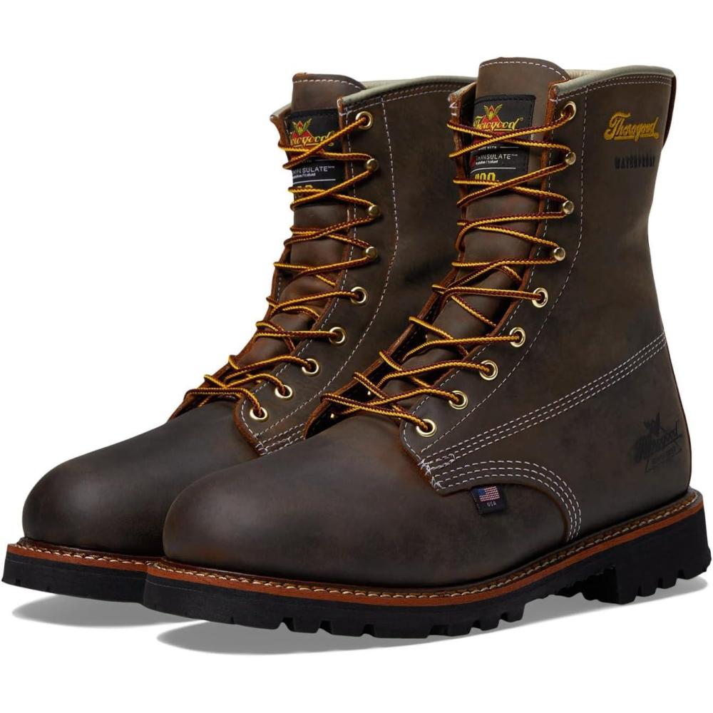 imageThorogood American Legacy 8 Insulated Waterproof Work Boots for Men with 400g Thinsulate Insulation ampamp Oil and SlipResistant Rubber OutsoleCrazyhorse