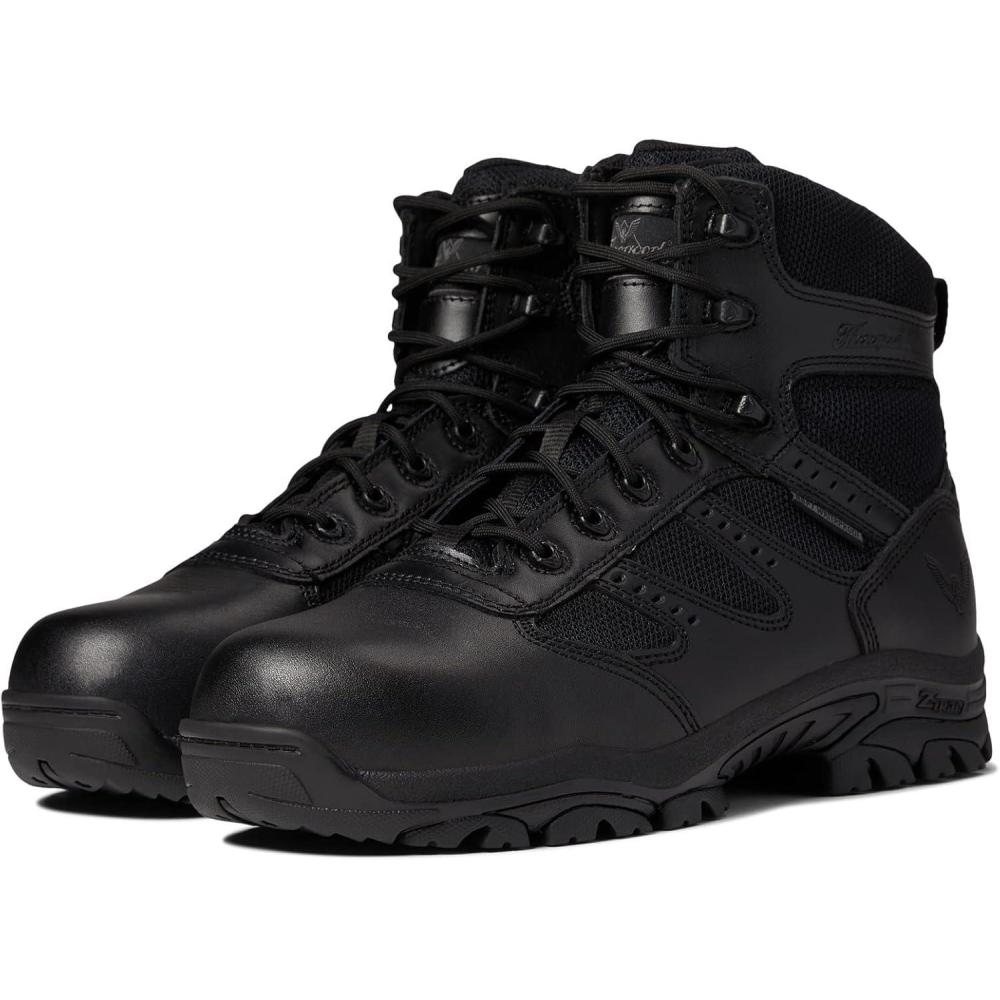 imageThorogood Deuce 6 Waterproof SideZip Black Tactical Boots for Men and Women with Composite Safety Toe FullGrain Leather and SlipResistant Outsole BBP ampamp EH RatedMulti