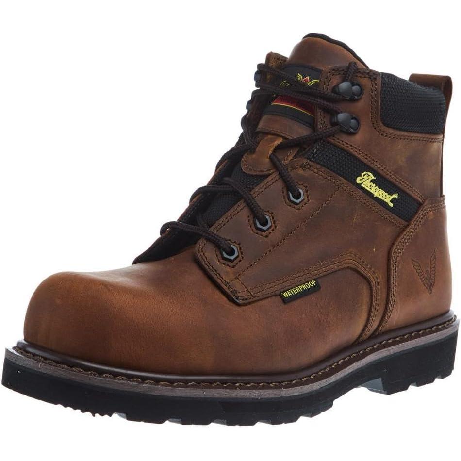 imageThorogood JobSite Series 6quot Composite Safety Toe Waterproof Leather Work Boots for Men with SlipResistant OutsoleCrazy Horse