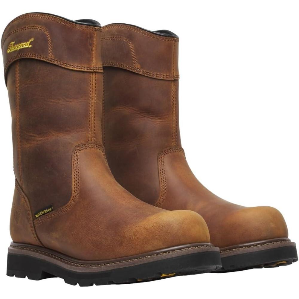 imageThorogood Jobsite Series  11 Waterproof Composite Safety Toe Boots for Men IndustrialandConstructionBoots SlipResistant SoleBrownBlack