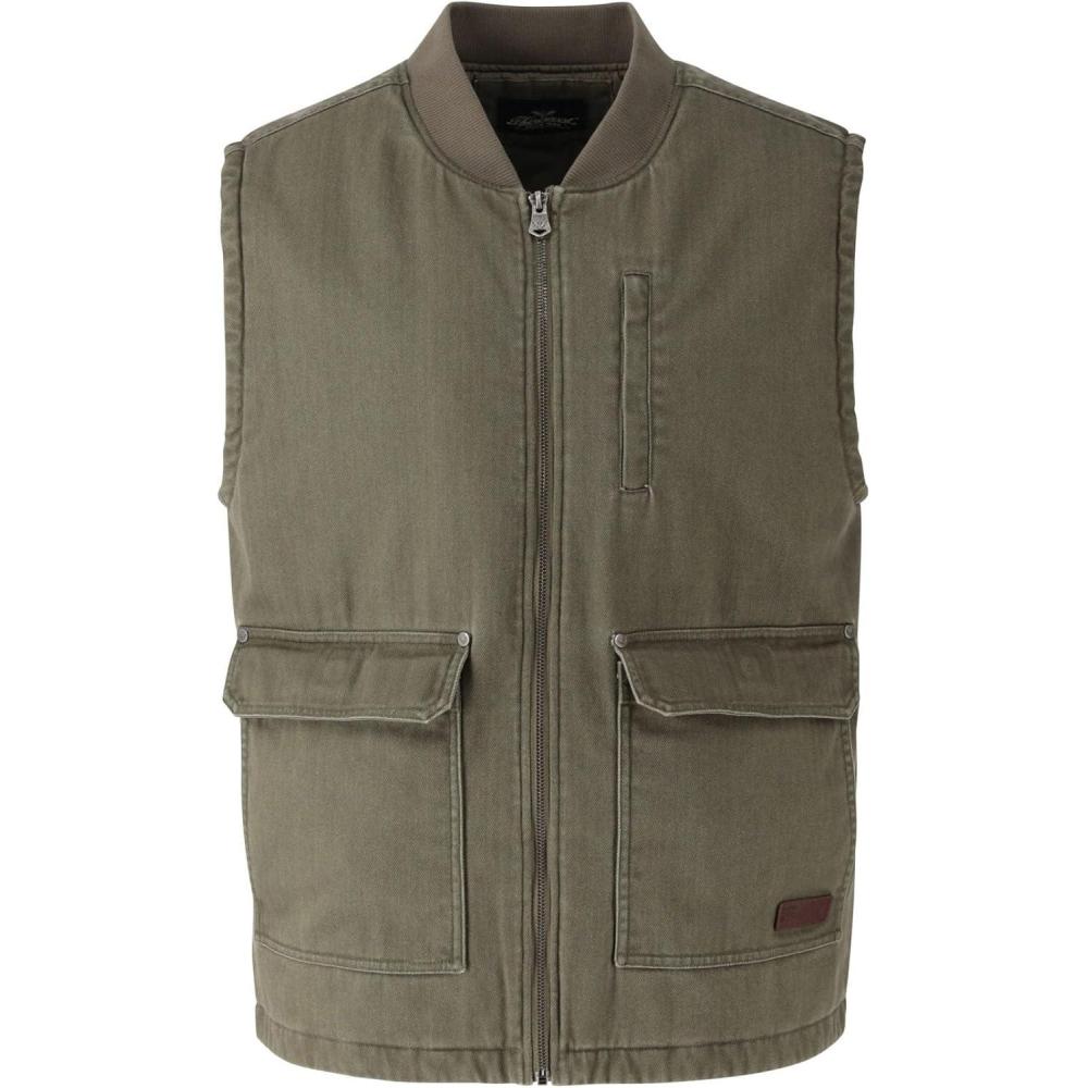 imageThorogood Mens All Year Stone Wash Workwear Herringbone VestTea Leaf