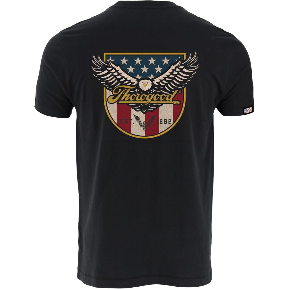 imageThorogood Mens Eagle Shield Short Sleeve Pocket TShirt USA MadeBlack