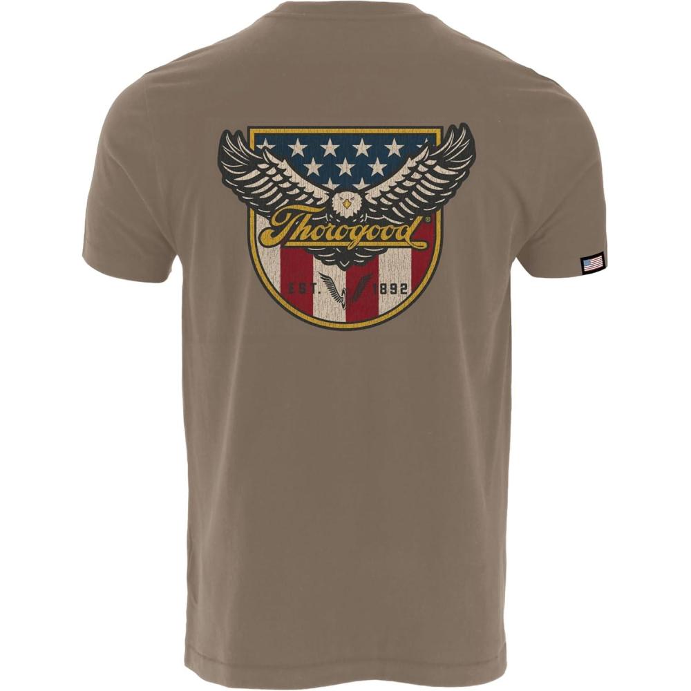 imageThorogood Mens Eagle Shield Short Sleeve Pocket TShirt USA MadeFallen Rock