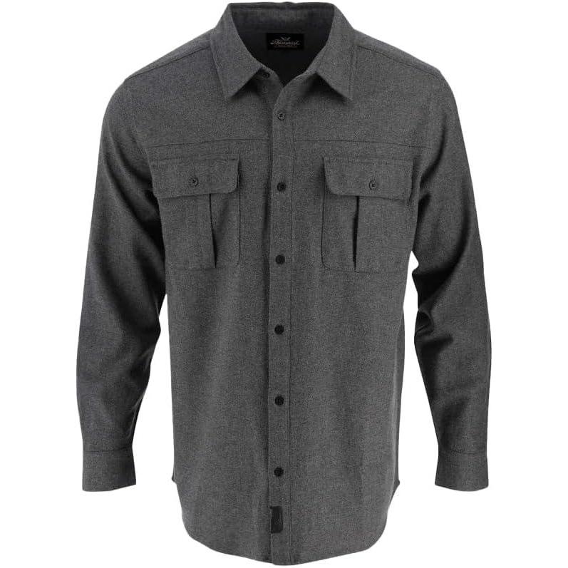 imageThorogood Mens Heavyweight Brushed Flannel Long Sleeve Button Up ShirtCharcoal Melange