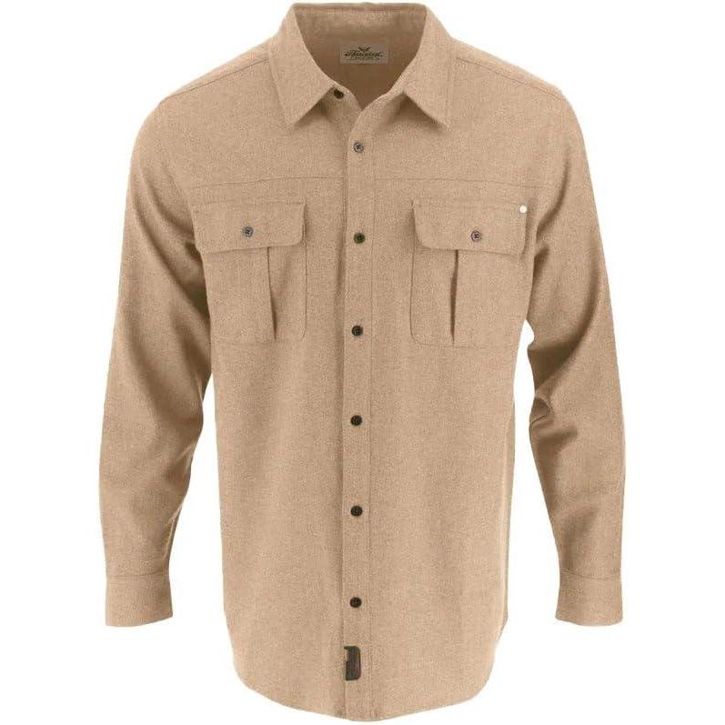 imageThorogood Mens Heavyweight Brushed Flannel Long Sleeve Button Up ShirtCurry Melange