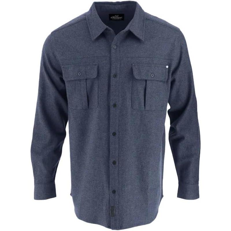 imageThorogood Mens Heavyweight Brushed Flannel Long Sleeve Button Up ShirtPageant Blue Melange