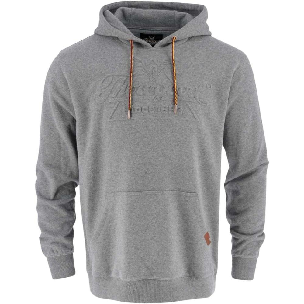 imageThorogood Mens Heavyweight Hoodie Embossed Logo Pullover Workwear SweatshirtDry Heather Gray