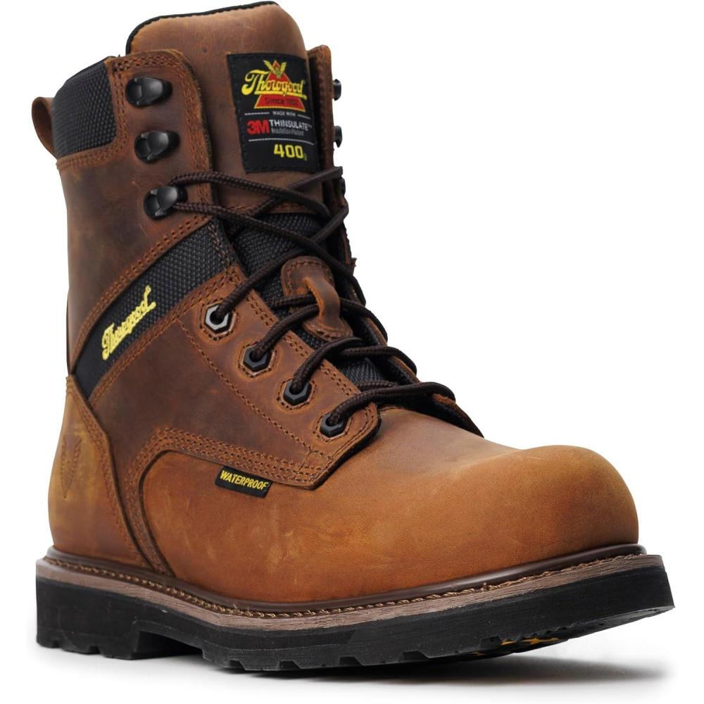 imageThorogood Mens Job Site Series WaterproofInsulated 8 Safety Toe BootCrazyhorse