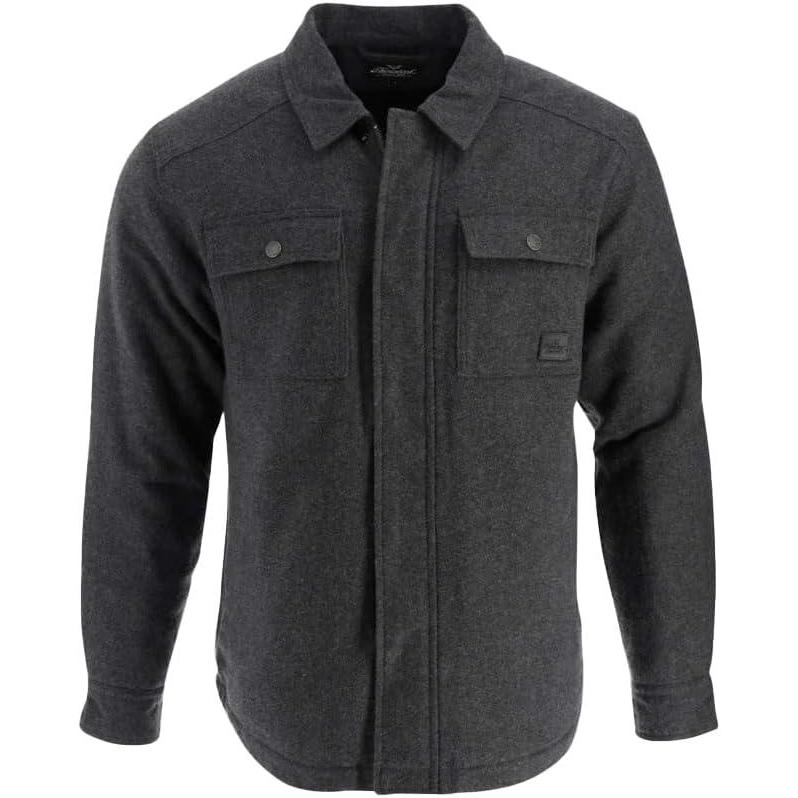 imageThorogood Mens Merrill Heavyweight Berber Lined Shirt Jacket Button Up Workwear Flannel ShacketCharcoal Melange
