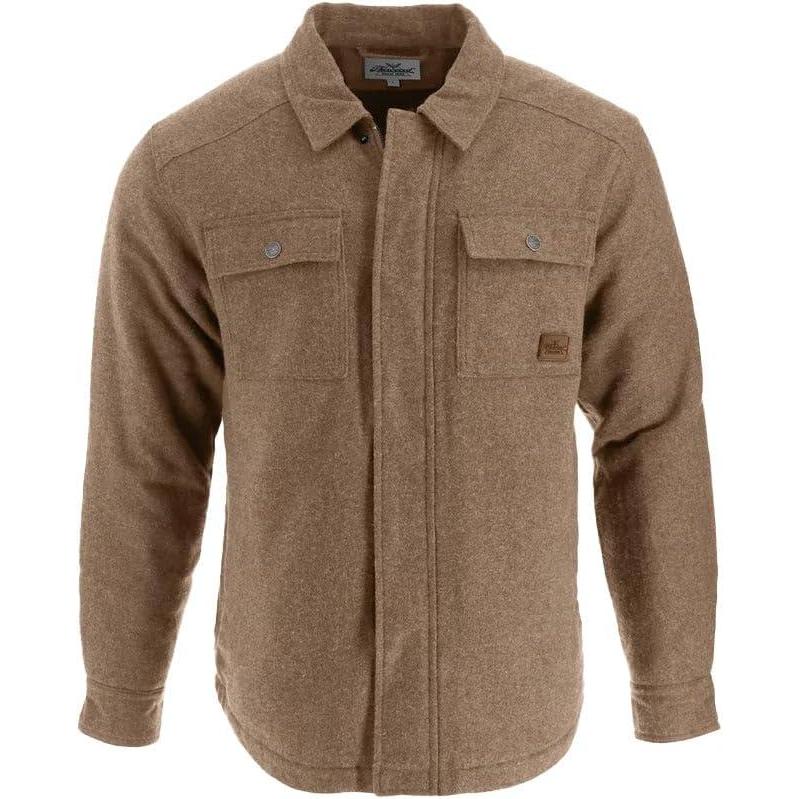 imageThorogood Mens Merrill Heavyweight Berber Lined Shirt Jacket Button Up Workwear Flannel ShacketOtter Melange
