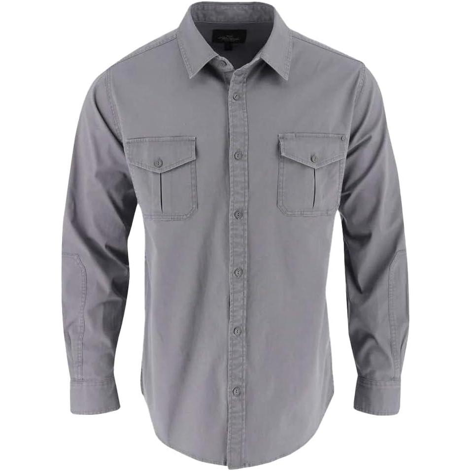 imageThorogood Mens Utility Stretch Shop Long Sleeve Button Down ShirtQuiet Shade