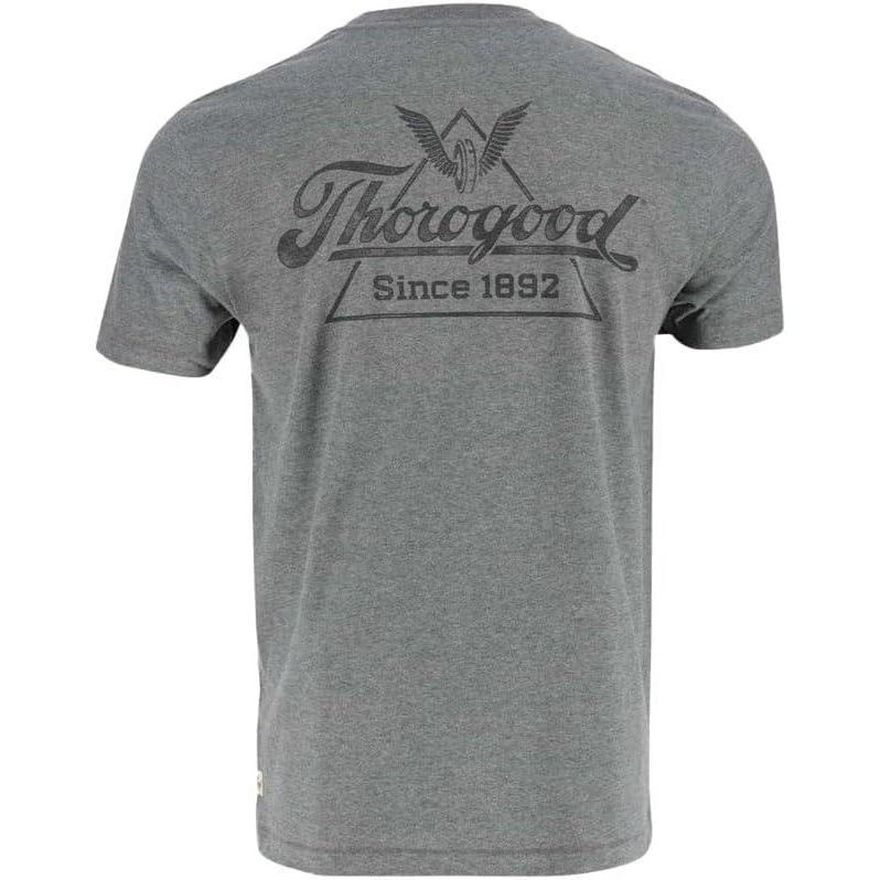 imageThorogood Mens Vintage Classic Logo Short Sleeve TShirtDry Heather Gray