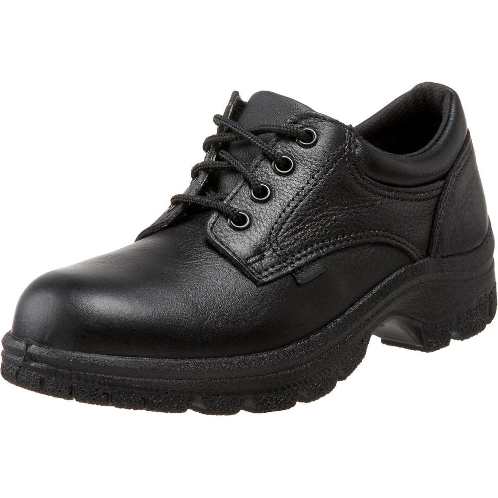 imageThorogood Soft Streets Plain Toe Work Oxford Shoes for Women  Premium Black Leather with Comfort Insole and SlipResistant Outsole Berry Compliant and Postal CertifiedBlack