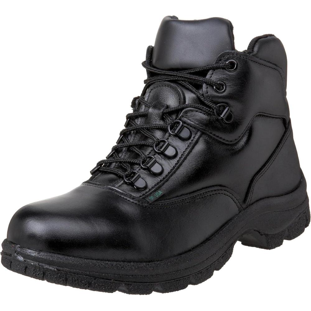 imageThorogood Soft Streets Ultimate CrossTrainer Work Shoes for Men  Premium Black Leather with Comfort Insole and SlipResistant Outsole Berry Compliant and Postal CertifiedBlack