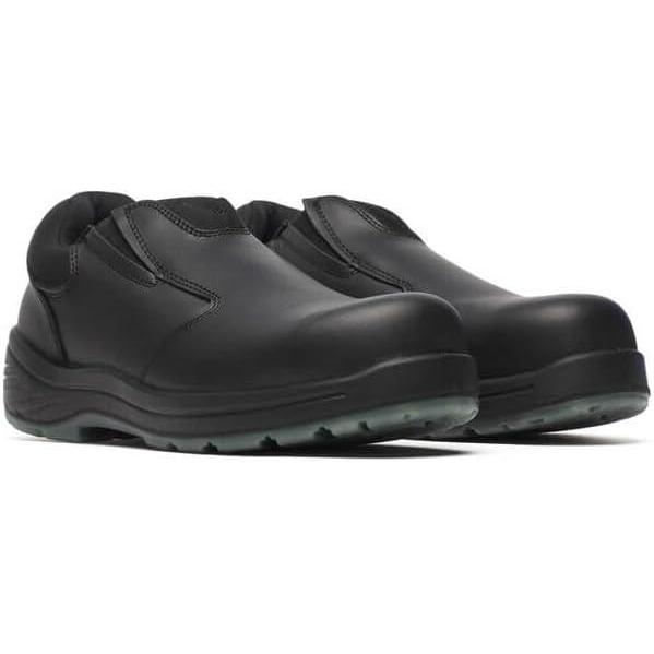 imageThorogood ThoroFlex Black SlipOn Safety Toe Work Shoes for Men and Women FullGrain Leather Upper with Cushioning Footbed and Slip Oil and PunctureResistant OutsoleBlack