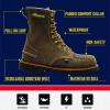 Thorogood 1957 Series 8” Waterproof Moc Toe Work Boots for Men – Soft Toe, Full-Grain Leather with Comfort Insole and Slip-Resistant Heel Outsole; EH Rated(Crazy Horse)
