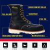 Thorogood 1957 Series 8” Waterproof Steel Toe Work Boots for Men – Full-Grain Leather with Moc Toe, Slip-Resistant Heel Outsole, and Comfort Insole; EH Rated(Briar Pitstop)
