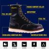 Thorogood 1957 Series 8” Waterproof Steel Toe Work Boots for Men – Full-Grain Leather with Moc Toe, Slip-Resistant Wedge Outsole, and Shock-Absorbing Insole; EH Rated(Briar Pitstop)