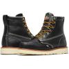 Thorogood American Heritage 6” Moc Toe Work Boots for Men – Soft Toe, Premium Full-Grain Leather with Slip-Resistant Wedge Outsole and Comfort Insole; EH Rated(Black)