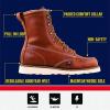 Thorogood American Heritage 8” Moc Toe Work Boots for Men Made with Full-Grain Leather, Soft Toe, Slip-Resistant Wedge Outsole and Comfort Footbed; EH Rated(Tobacco Oil-tanned)