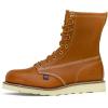 Thorogood American Heritage 8” Steel Toe Work Boots for Men – Full-Grain Leather with Round Toe, Slip-Resistant Wedge Outsole and Comfort Insole; EH Rated(Tobacco Oil-tanned)