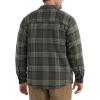 Thorogood Men’s Merrill Heavyweight Berber Lined Shirt Jacket, Button Up Workwear Flannel Shacket(Heavy Labor Green Plaid)