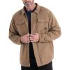 Thorogood Men’s Merrill Heavyweight Berber Lined Shirt Jacket, Button Up Workwear Flannel Shacket(Otter Melange)