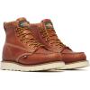 Thorogood American Heritage 6” Moc Toe Work Boots for Men – Soft Toe, Premium Full-Grain Leather with Slip-Resistant Wedge Outsole and Comfort Insole; EH Rated(Tobacco)